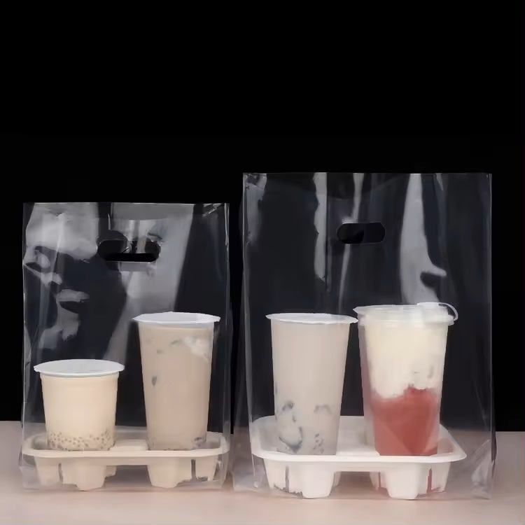定制食品外賣袋一次性塑料咖啡奶茶包裝(zhuāng)透明塑料袋